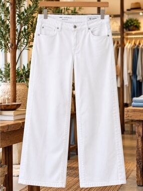 AG Adria Low Rise Wide Leg Jeans Size 30 White Japanese Denim